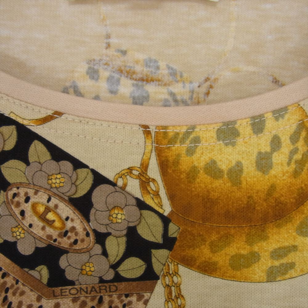 LEONARD レオナール LEONARD SPORT レオナールスポーツ 総柄 長袖 Tシャツ ブラウン系 M【中古】