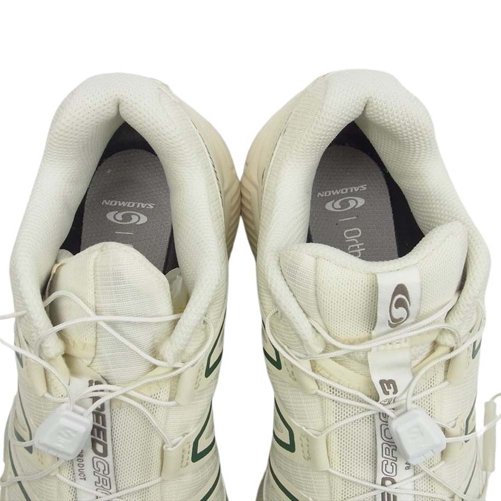 salomon サロモン 472840 SPEEDCROSS 3 スピードクロス スニーカー オフホワイト系 グリーン系 23.5cm【中古】