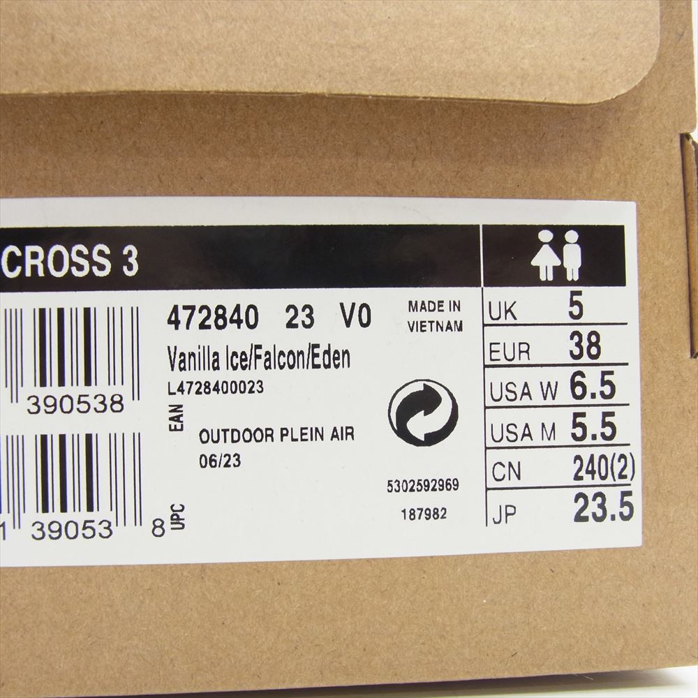 salomon サロモン 472840 SPEEDCROSS 3 スピードクロス スニーカー オフホワイト系 グリーン系 23.5cm【中古】