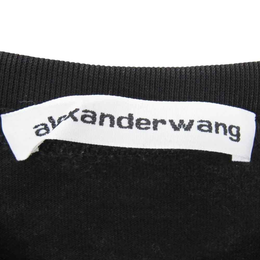Alexander Wang アレキサンダーワン ピグメント加工 ロゴ刺繍 長袖 Tシャツ ブラック系 サイズ表記無【中古】