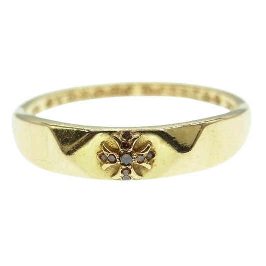 CHROME HEARTS クロムハーツ（原本無） 22K BUBBLGM PYRAMID バブルガム ピラミッド リング アフター ダイヤ カスタム リング ゴールド系 16号【中古】