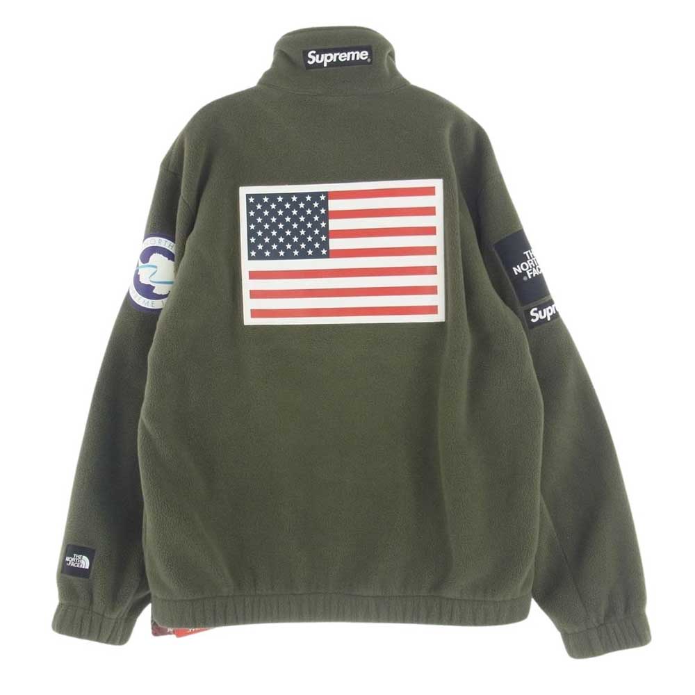 Supreme シュプリーム 17SS × THE NORTH FACE ノースフェイス Trans Antarctica Expedition Fleece Jacket フリース ジャケット グリーン系 S【極上美品】【中古】