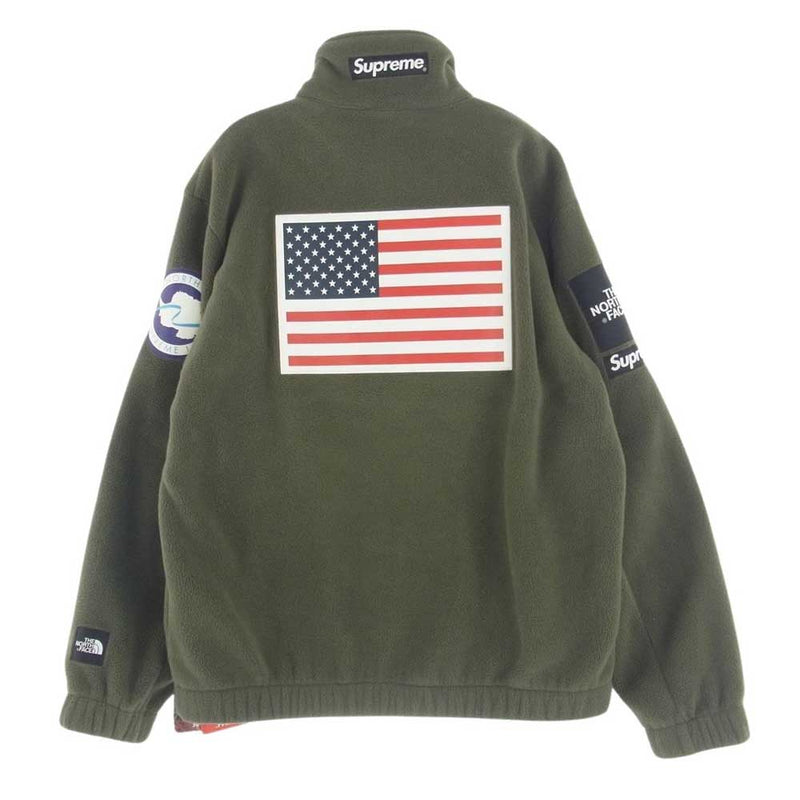 Supreme シュプリーム 17SS × THE NORTH FACE ノースフェイス Trans Antarctica Expedition Fleece Jacket フリース ジャケット グリーン系 S【極上美品】【中古】