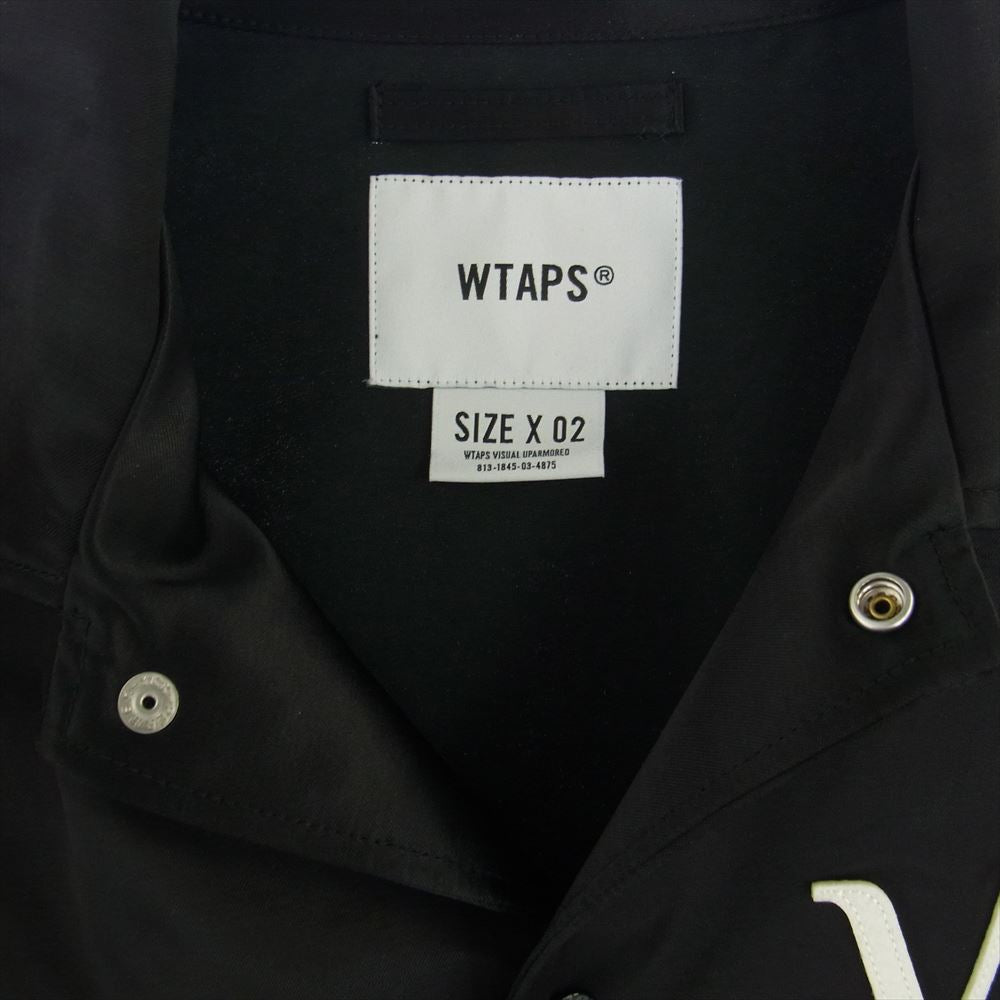 WTAPS ダブルタップス 24SS 241TQDT-JKM02 CHIEF JACKET CTRY SATIN ロゴワッペン サテン コーチジャケット ブラック系 X 02【新古品】【未使用】【中古】