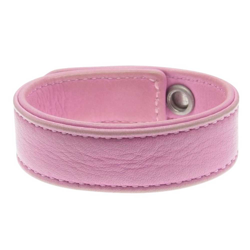 CHROME HEARTS クロムハーツ（原本無） 3BTN 2SNP 3ボタン2スナップ クロスボール レザー ブレスレット ピンク ピンク系【中古】