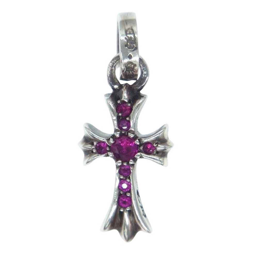 CHROME HEARTS クロムハーツ（原本無） CRS BBY FAT PAVE RUBY ベイビーファット パヴェ ルビー チャーム ペンダントトップ シルバー系【中古】