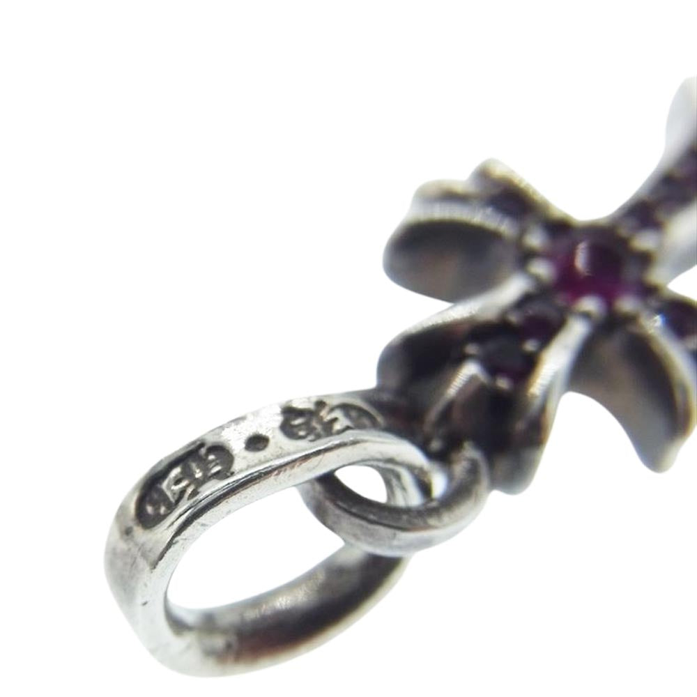 CHROME HEARTS クロムハーツ（原本無） CRS BBY FAT PAVE RUBY ベイビーファット パヴェ ルビー チャーム ペンダントトップ シルバー系【中古】