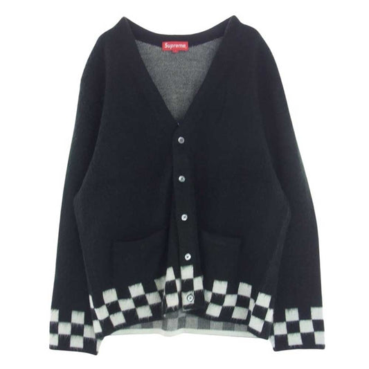 Supreme シュプリーム 21SS Brushed Checkerboard Cardigan ブラッシュド チェッカーボード カーディガン ブラック系 M【中古】