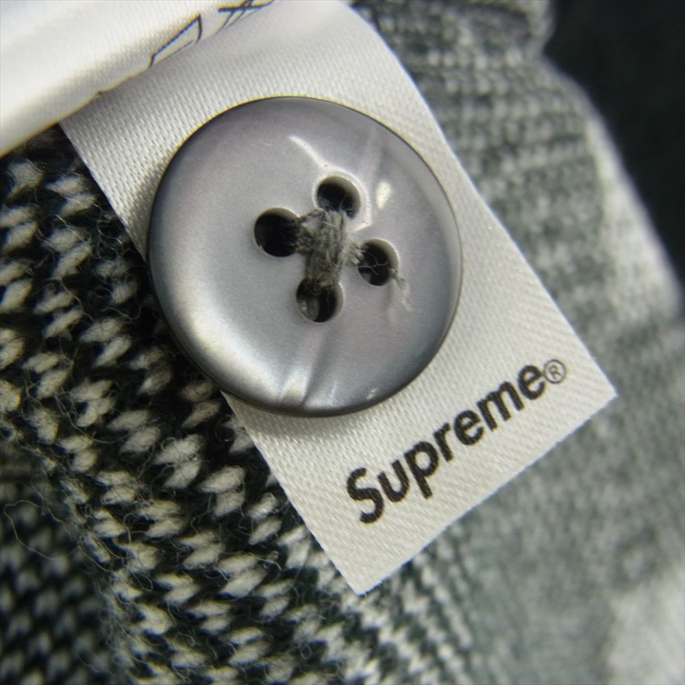 Supreme シュプリーム 21SS Brushed Checkerboard Cardigan ブラッシュド チェッカーボード カーディガン ブラック系 M【中古】