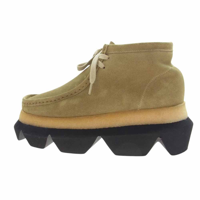 Sacai サカイ 23SS 23-06576 × CLARKS クラークス Wallabee ワラビー ブーツ ライトブラウン系 US7.5　23.5cm【中古】