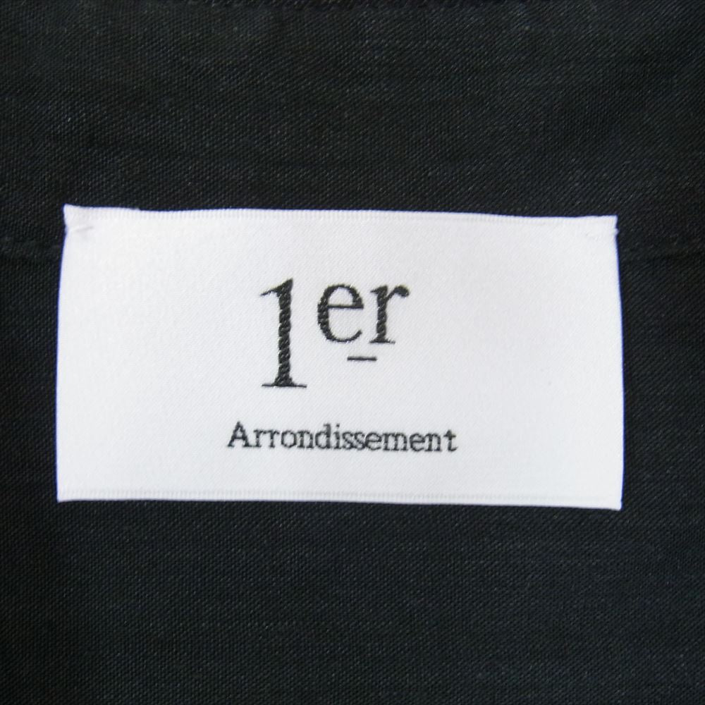 プルミエ アロンディスモン B1022AFT075 リネン混 長袖 シャツ ブラック系 38【中古】