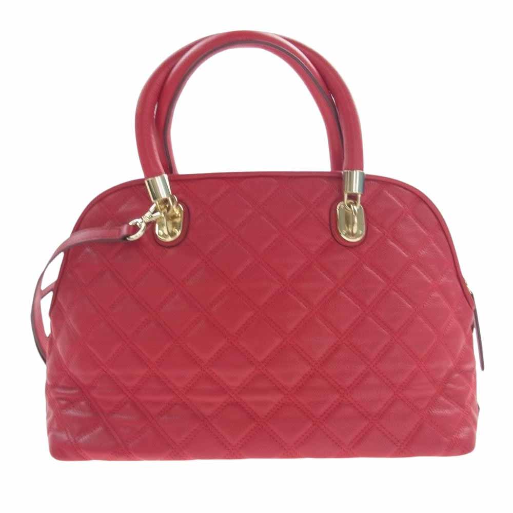 COLE HAAN コールハーン キルティング 2way レザー トート バッグ レッド系【中古】