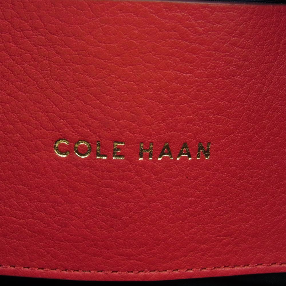 COLE HAAN コールハーン キルティング 2way レザー トート バッグ レッド系【中古】