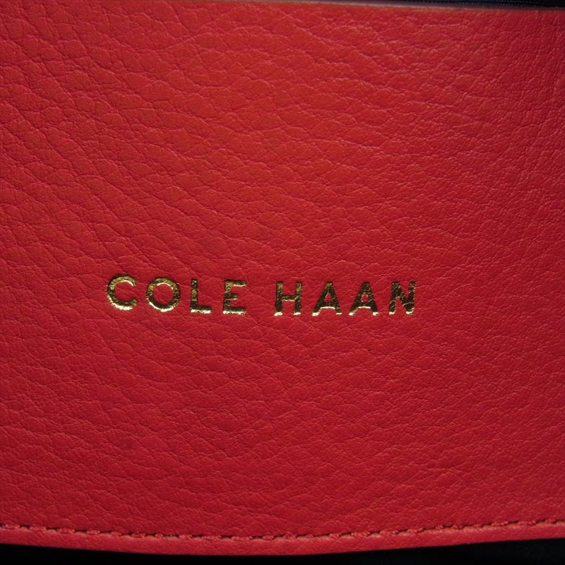 COLE HAAN コールハーン キルティング 2way レザー トート バッグ レッド系【中古】