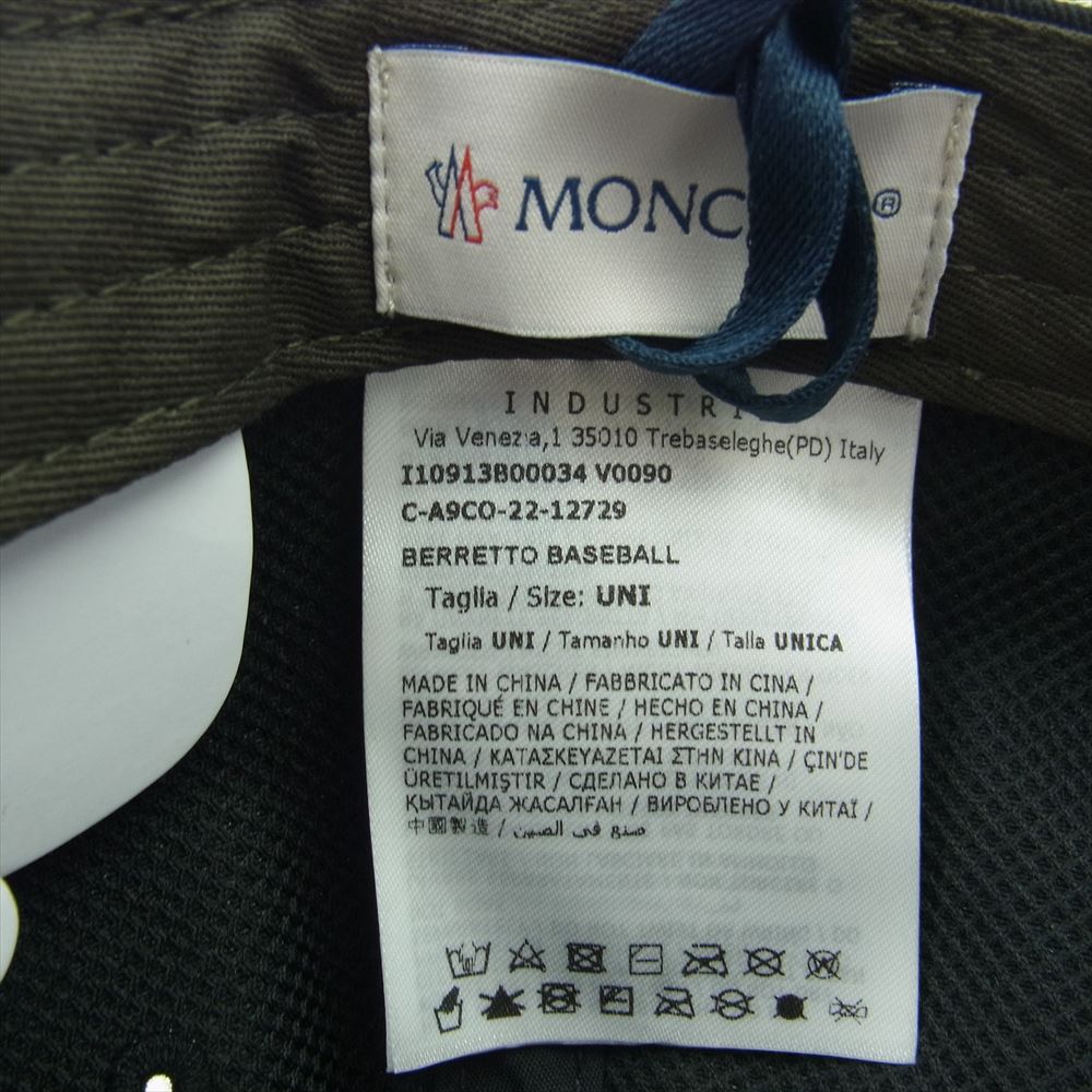 MONCLER モンクレール BERRETTO BASEBALL ベースボール キャップ 帽子 ブラック系 58-66cm【新古品】【未使用】【中古】