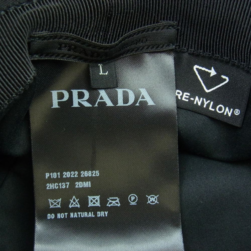 PRADA プラダ 2HC137_2DMI_F0002 Re-Nylon バケット ハット 帽子 ブラック系 L【極上美品】【中古】