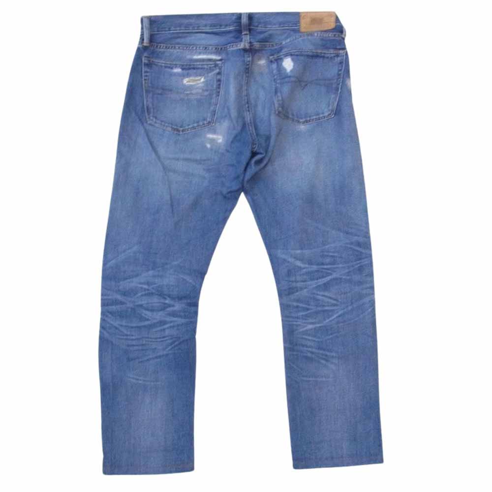 POLO RALPH LAUREN ポロ・ラルフローレン リペア加工 カモフラ 迷彩 切替 デニム パンツ  インディゴブルー系 32【中古】