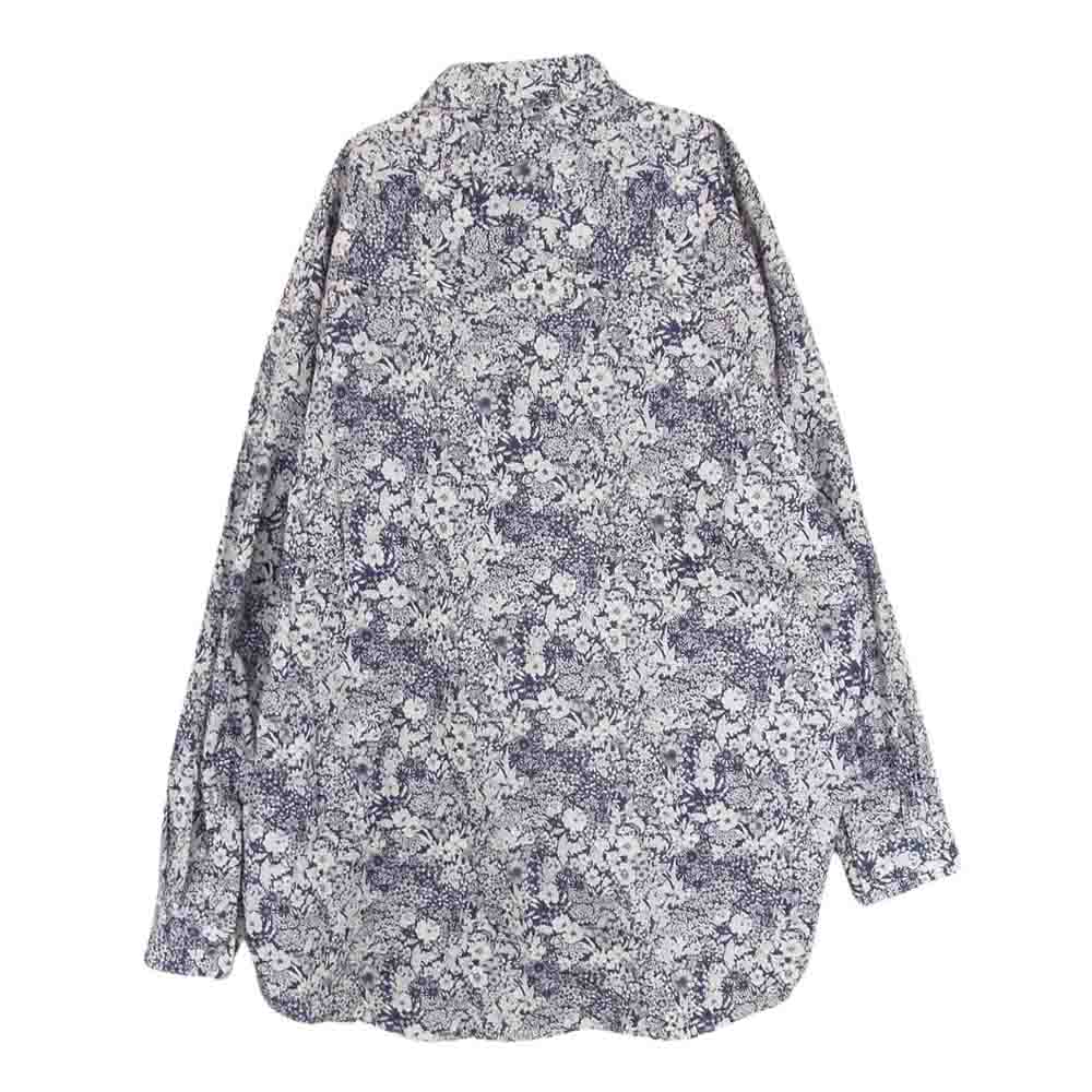 GRAPHPAPER グラフペーパー 22SS GM222-50001 for Liberty Oversized Regular Color Shirt オーバーサイズ フラワー総柄 長袖 シャツ ネイビー系 F【中古】