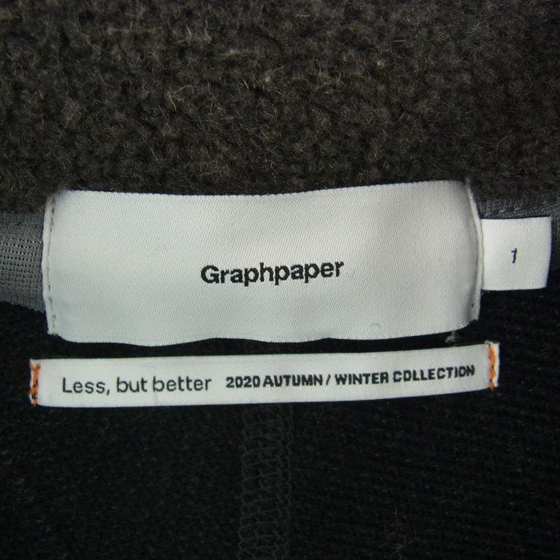 GRAPHPAPER グラフペーパー 18AW GU203-70165 Wool Boa High Neck Pull Over ウールボア ハイネック プルオーバー フリースジャケット ダークブラウン系 1【中古】