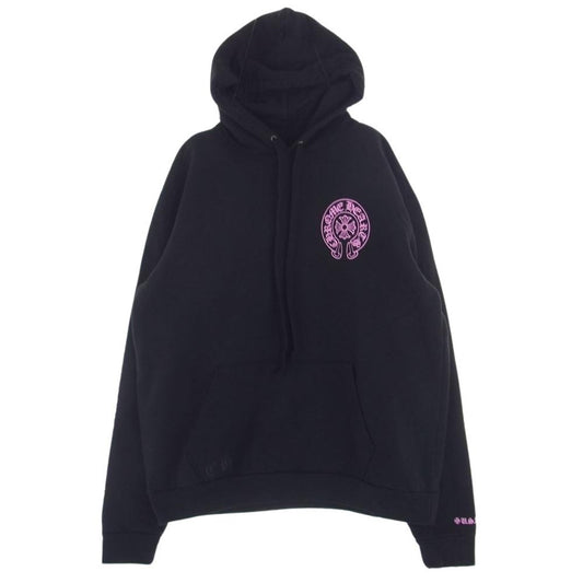 CHROME HEARTS クロムハーツ（原本無） SWTSHRT PLVR ホースシュー バックプリント プルオーバー パーカー ブラック系 L【中古】
