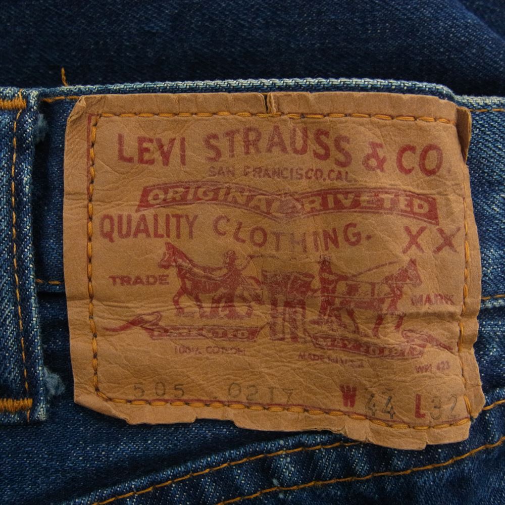Levi's リーバイス ヴィンテージ 74年製 505 66前期 赤耳 small e TALON42 シングルステッチ デニム パンツジ ーンズ インディゴブルー系 W44【中古】