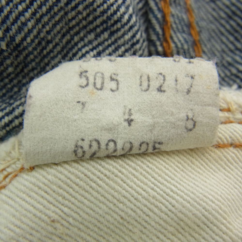 Levi's リーバイス ヴィンテージ 74年製 505 66前期 赤耳 small e TALON42 シングルステッチ デニム パンツジ ーンズ インディゴブルー系 W44【中古】