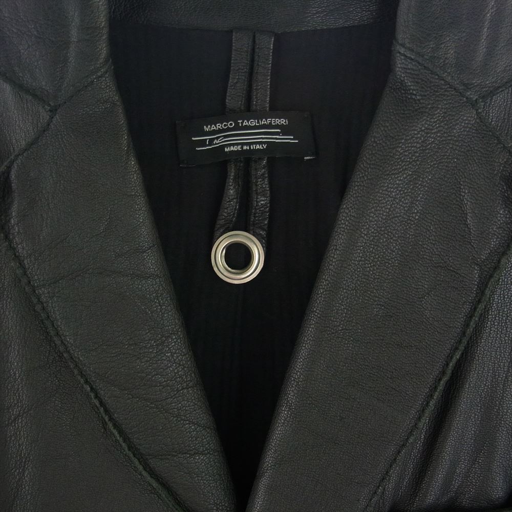 MARCO TAGLIAFERRI マルコタリアフェリ イタリア製 2B レザー テーラードジャケット ブラック系 S【中古】