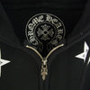 CHROME HEARTS クロムハーツ（原本無） 国内正規品 スタープリント スクロールラベル 裏地サーマル ダガージップ フルジップ パーカー ブラック系 S【中古】