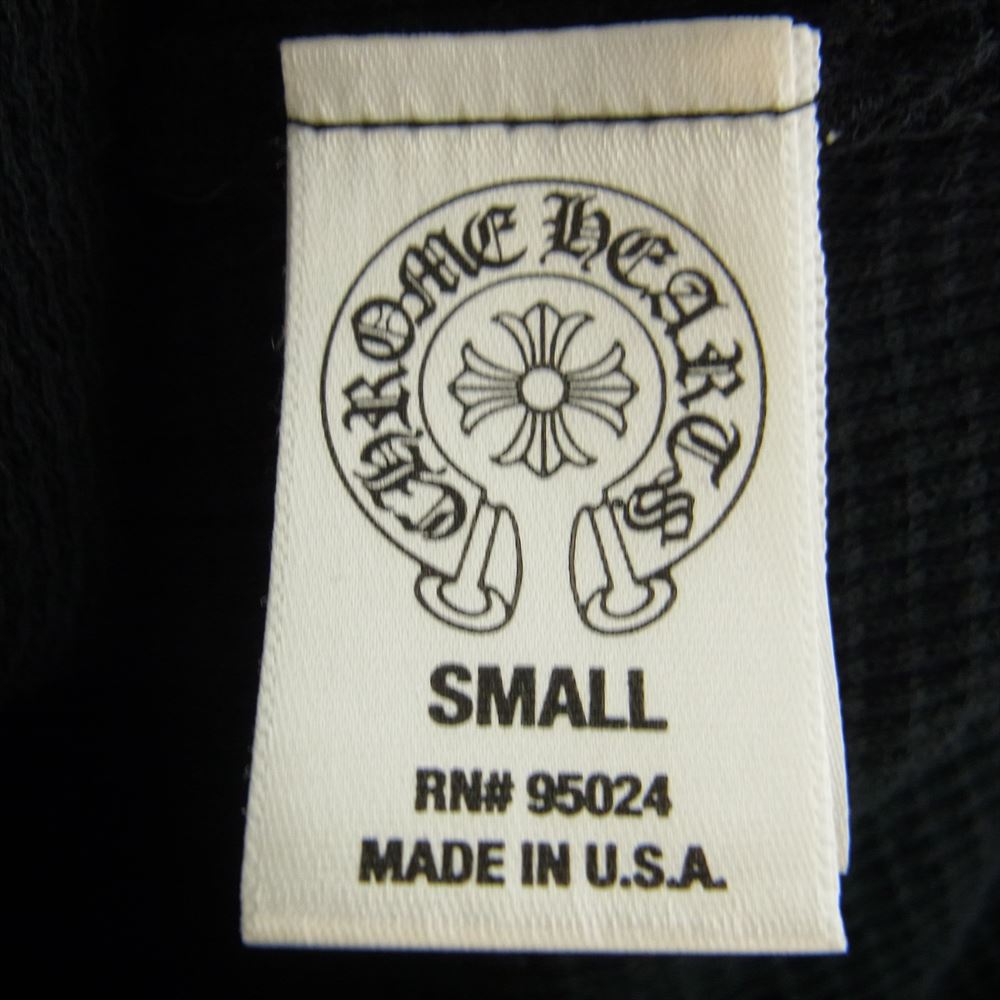 CHROME HEARTS クロムハーツ（原本無） 国内正規品 スタープリント スクロールラベル 裏地サーマル ダガージップ フルジップ パーカー ブラック系 S【中古】