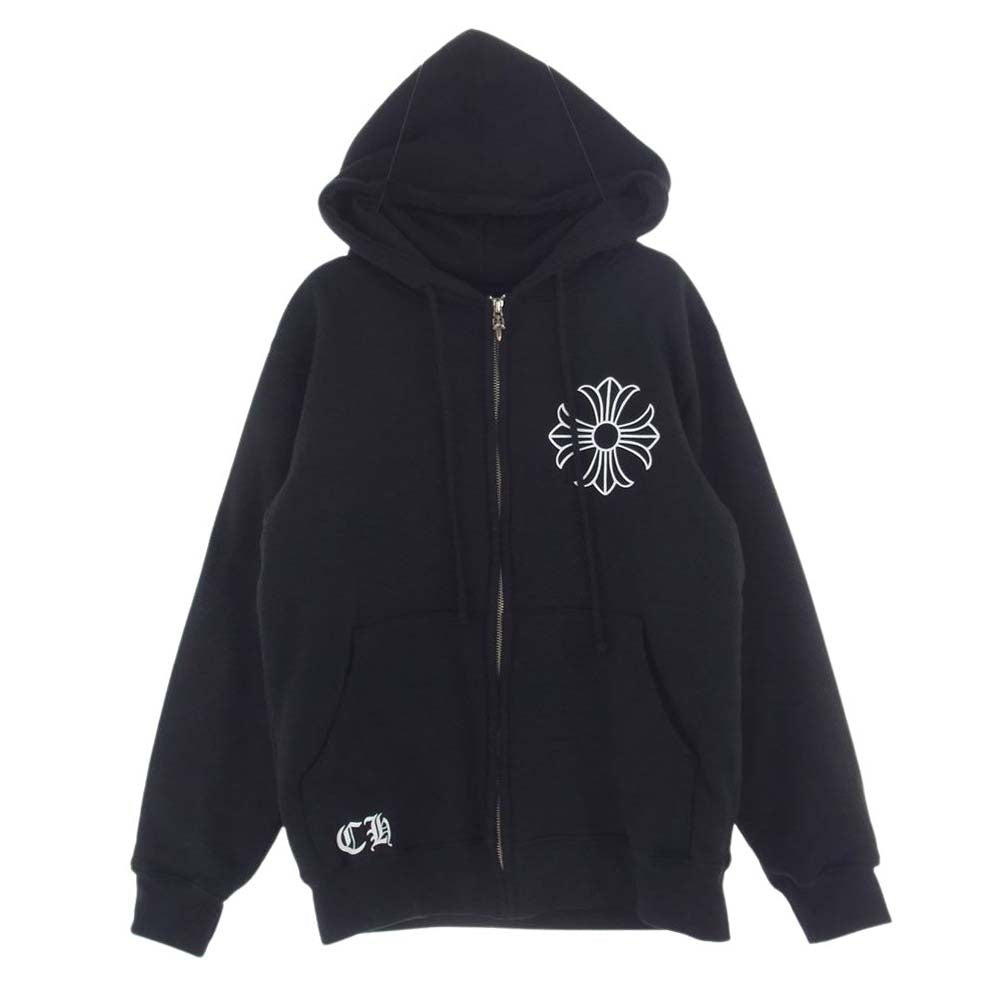 CHROME HEARTS クロムハーツ（原本無） 国内正規品 CHプラス バックロゴプリント 裏地サーマル ダガージップ フルジップ パーカー ブラック系 S【中古】