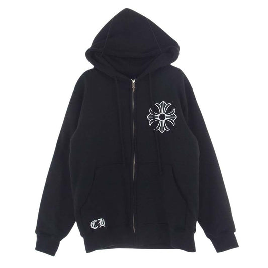 CHROME HEARTS クロムハーツ（原本無） 国内正規品 CHプラス バックロゴプリント 裏地サーマル ダガージップ フルジップ パーカー ブラック系 S【中古】