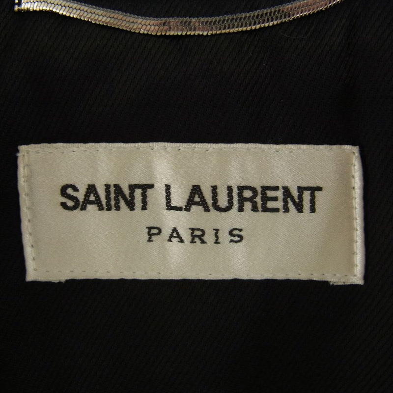 SAINT LAURENT サンローラン 397290 Y5OX1 エディ期 CLASSIC MOTORCYCLE JACKET L01 クロコ型押し クラシック モーターサイクル ダブル ライダース ジャケット ブラック系 44【中古】