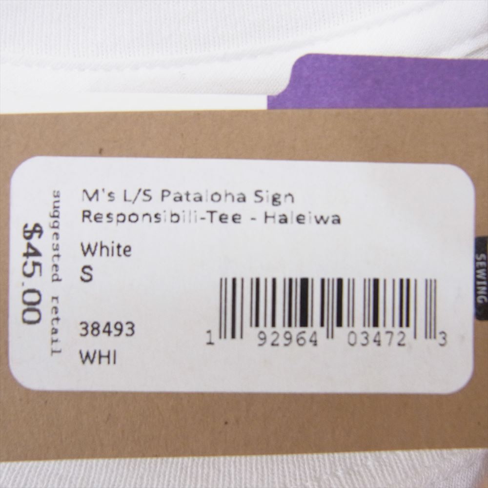 patagonia パタゴニア 19SS ハワイ限定 パタロハ プリント オーガニックコットン 長袖 Tシャツ カットソー ホワイト系 S【中古】