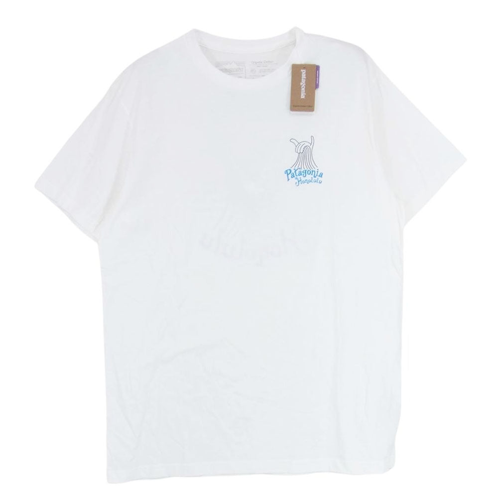 patagonia パタゴニア ハワイ ホノルル店限定 プリント オーガニックコットン 半袖 Tシャツ ホワイト系 M【極上美品】【中古】