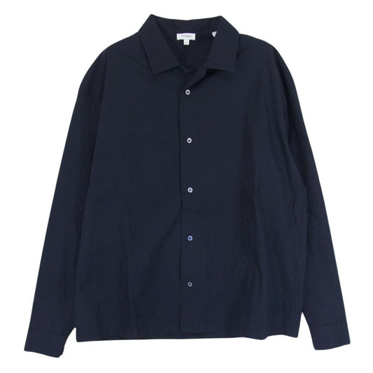 JIL SANDER ジルサンダー HS JM YS 0028 イタリア製 国内正規品 コットン オープンカラー 長袖 シャツ ネイビー系 38【中古】