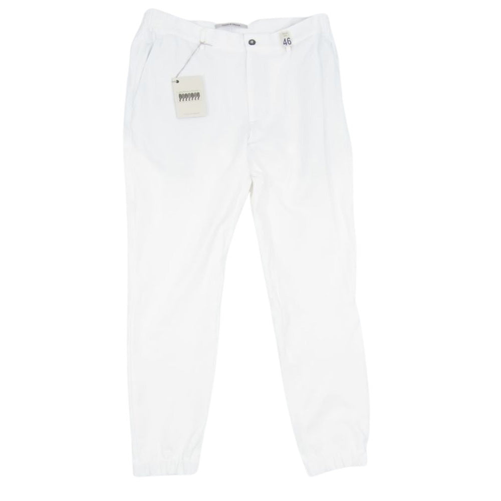 ジャブスアルキヴィオ   A5961  イタリア製 GIORGIONE スタンダード サマージャージー 裾シャーリング パンツ ホワイト ホワイト系 46【中古】