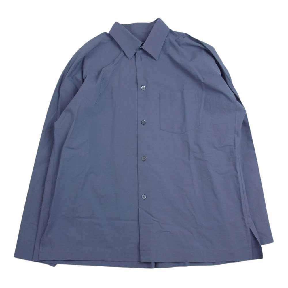 HOMME PLISSE ISSEY MIYAKE オム プリッセ イッセイミヤケ 23AW HP33FJ346 STREAMLINE SHIRT ストリーム シャツ ビッグポケット 長袖 シャツ ブルー系 3【中古】