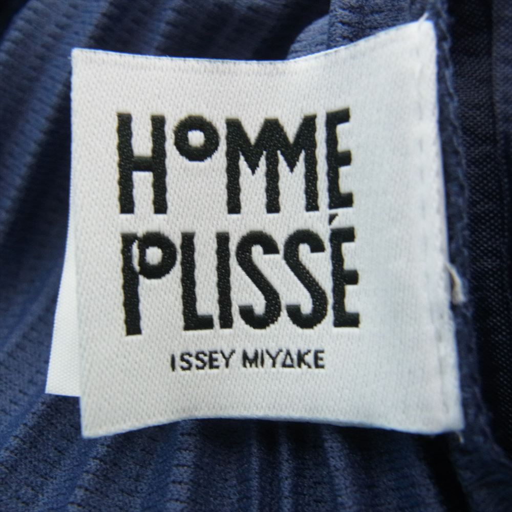 HOMME PLISSE ISSEY MIYAKE オム プリッセ イッセイミヤケ HP41JF109 MONTHLY COLOR FEBRUARY PLEATS BOTTOMS プリーツ ボトムス ヘリンボーン プリーツパンツ ブルー ブルー系 2【中古】