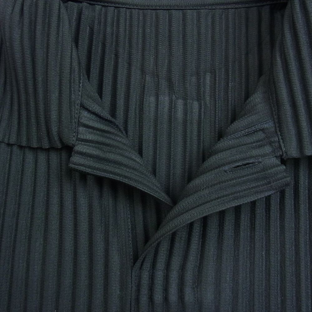 HOMME PLISSE ISSEY MIYAKE オム プリッセ イッセイミヤケ 24SS HP41JM102 MONTHLY COLOR JANUARY プリーツ スキッパー 長袖 ポロシャツ ダークグレー系 3【中古】