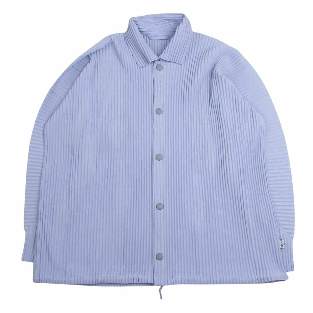 HOMME PLISSE ISSEY MIYAKE オム プリッセ イッセイミヤケ 24SS HP41JC106 MONTHLY COLOR FEBRUARY プリーツ スナップボタン ブルゾン ジャケット パープル系 3【美品】【中古】