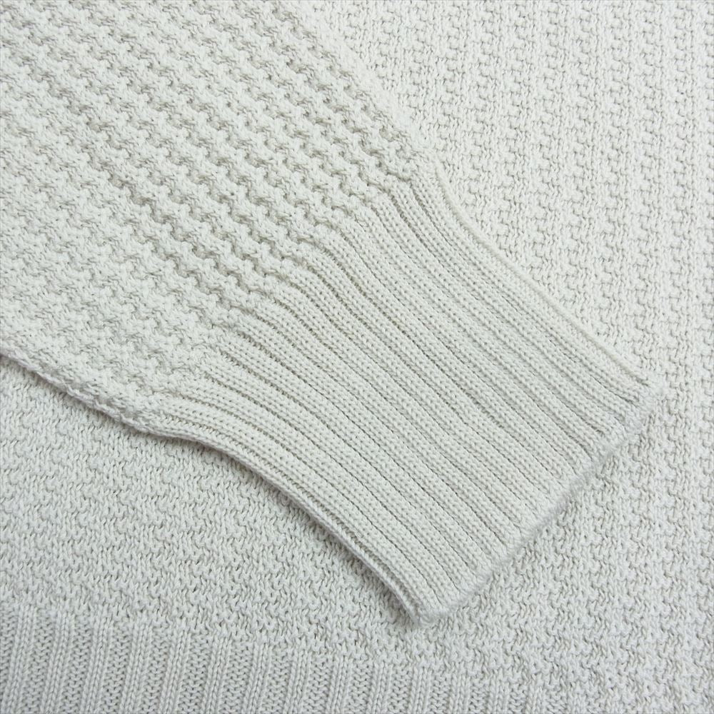 HOMME PLISSE ISSEY MIYAKE オム プリッセ イッセイミヤケ 24SS HP41KN330 COMMON KNIT リリヤン編み コットン モックネック 長袖 ニット グレージュ系【美品】【中古】