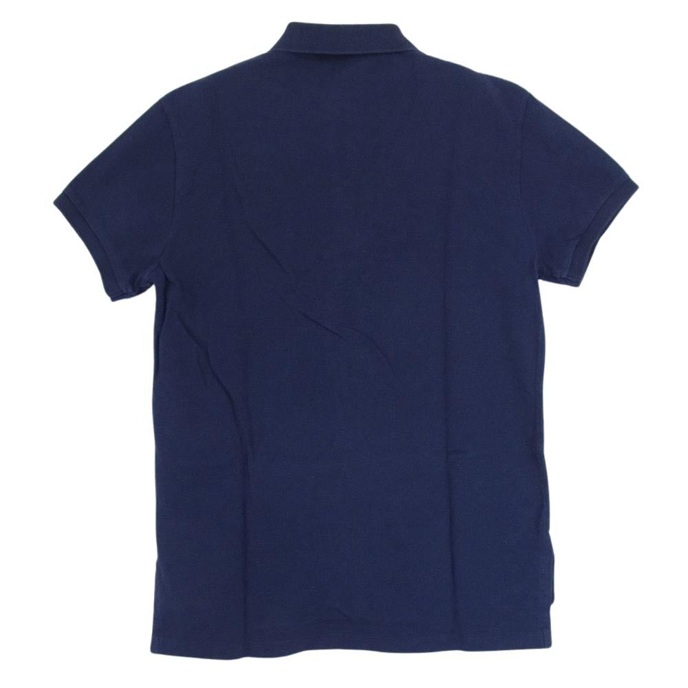 POLO RALPH LAUREN ポロ・ラルフローレン 90s USA製 鹿の子 半袖 ポロシャツ ネイビー ネイビー系 S【中古】