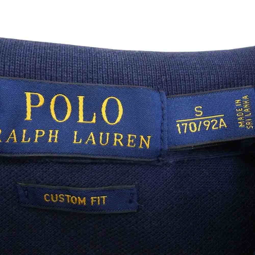 POLO RALPH LAUREN ポロ・ラルフローレン 90s USA製 鹿の子 半袖 ポロシャツ ネイビー ネイビー系 S【中古】