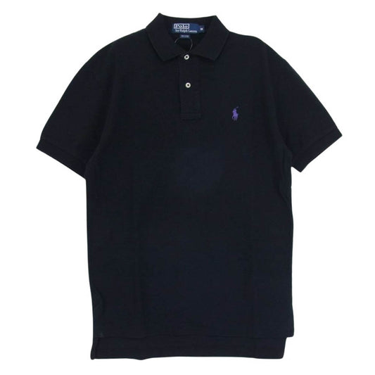 POLO RALPH LAUREN ポロ・ラルフローレン 90s 鹿の子 半袖 ポロシャツ ブラック ブラック系 M【中古】