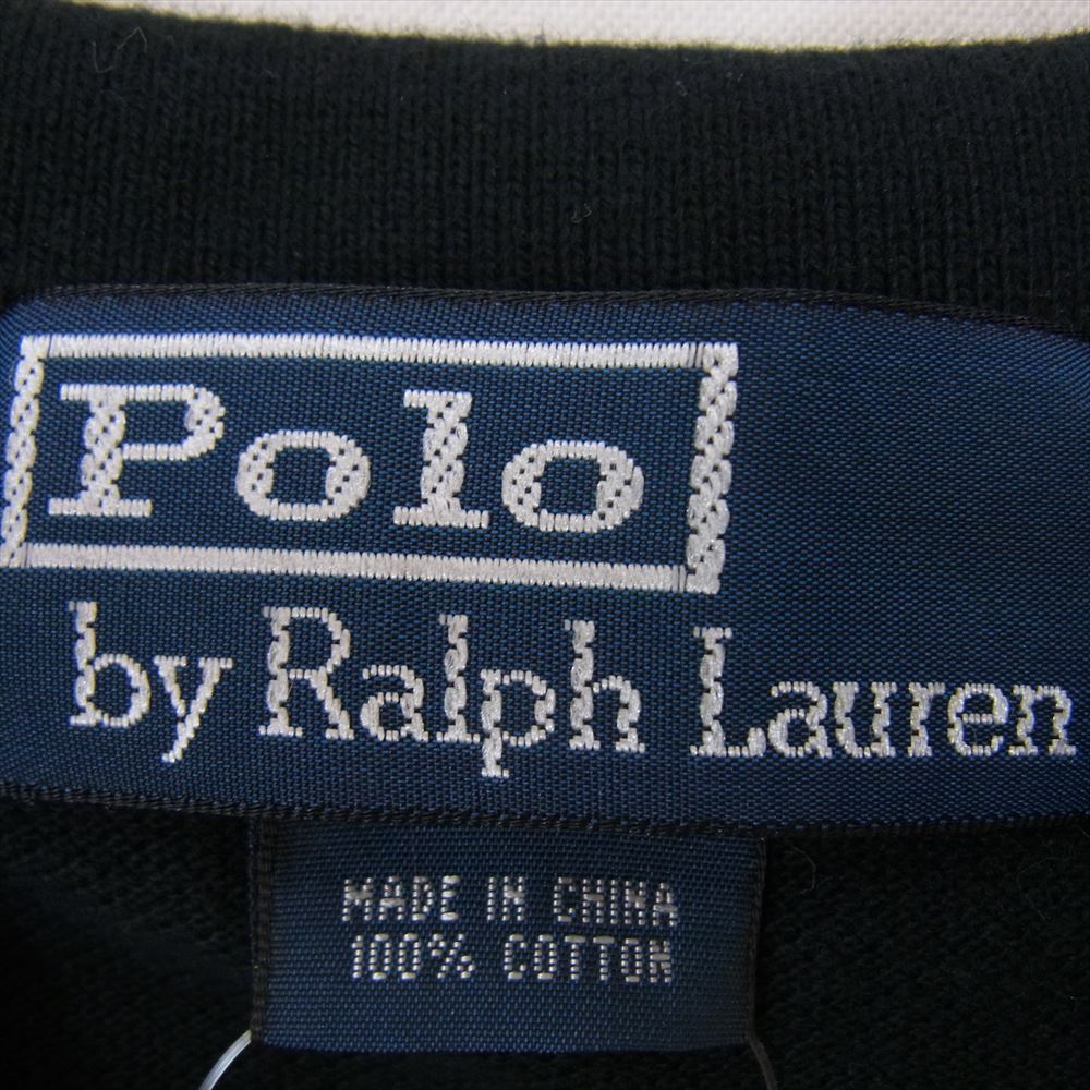 POLO RALPH LAUREN ポロ・ラルフローレン 90s 鹿の子 半袖 ポロシャツ ブラック ブラック系 M【中古】