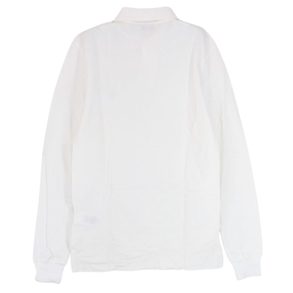 POLO RALPH LAUREN ポロ・ラルフローレン SLIM FIT PIMA STRETCH MESH スリムフィット ストレッチ メッシュ 長袖 ポロシャツ ホワイト ホワイト系 S【中古】