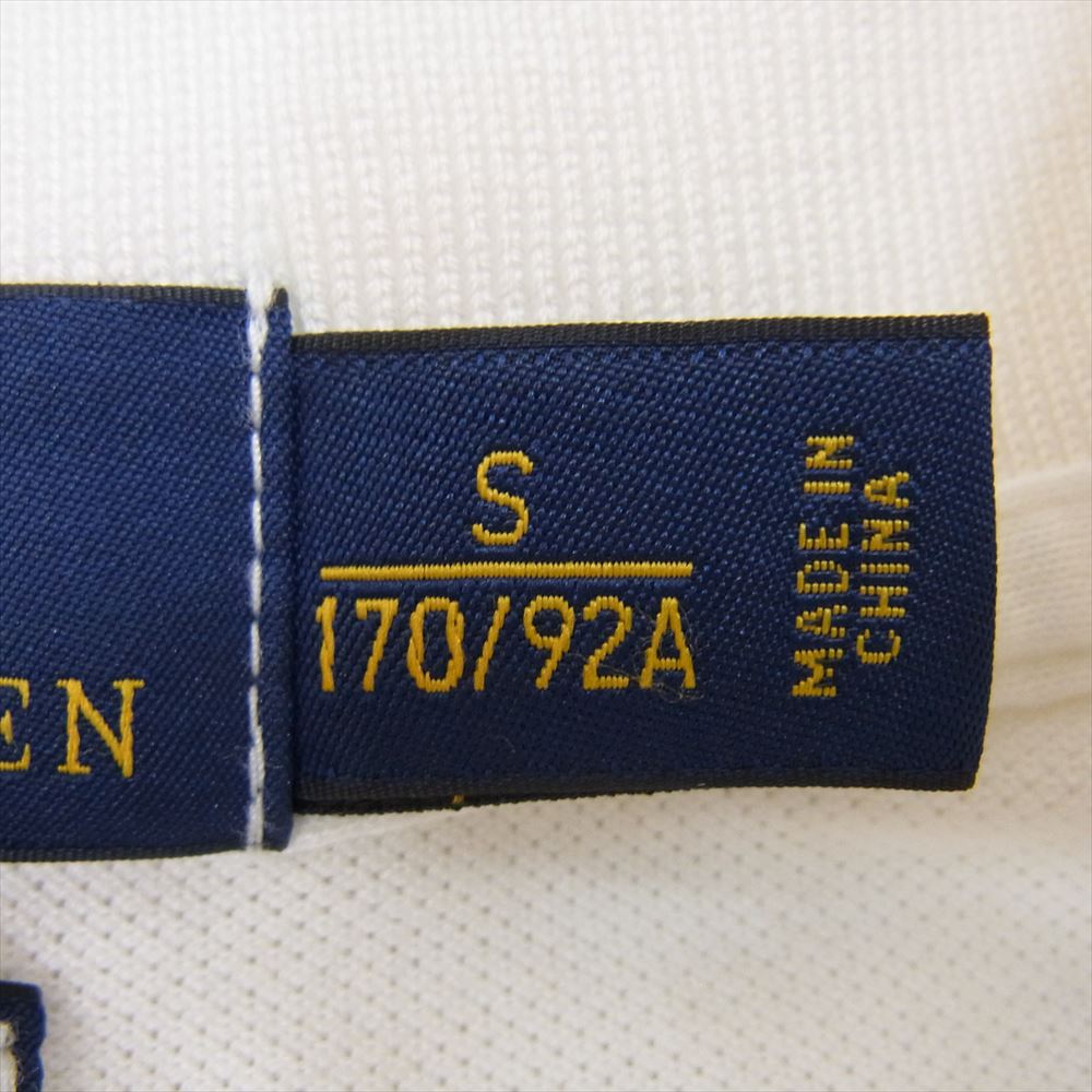 POLO RALPH LAUREN ポロ・ラルフローレン SLIM FIT PIMA STRETCH MESH スリムフィット ストレッチ メッシュ 長袖 ポロシャツ ホワイト ホワイト系 S【中古】