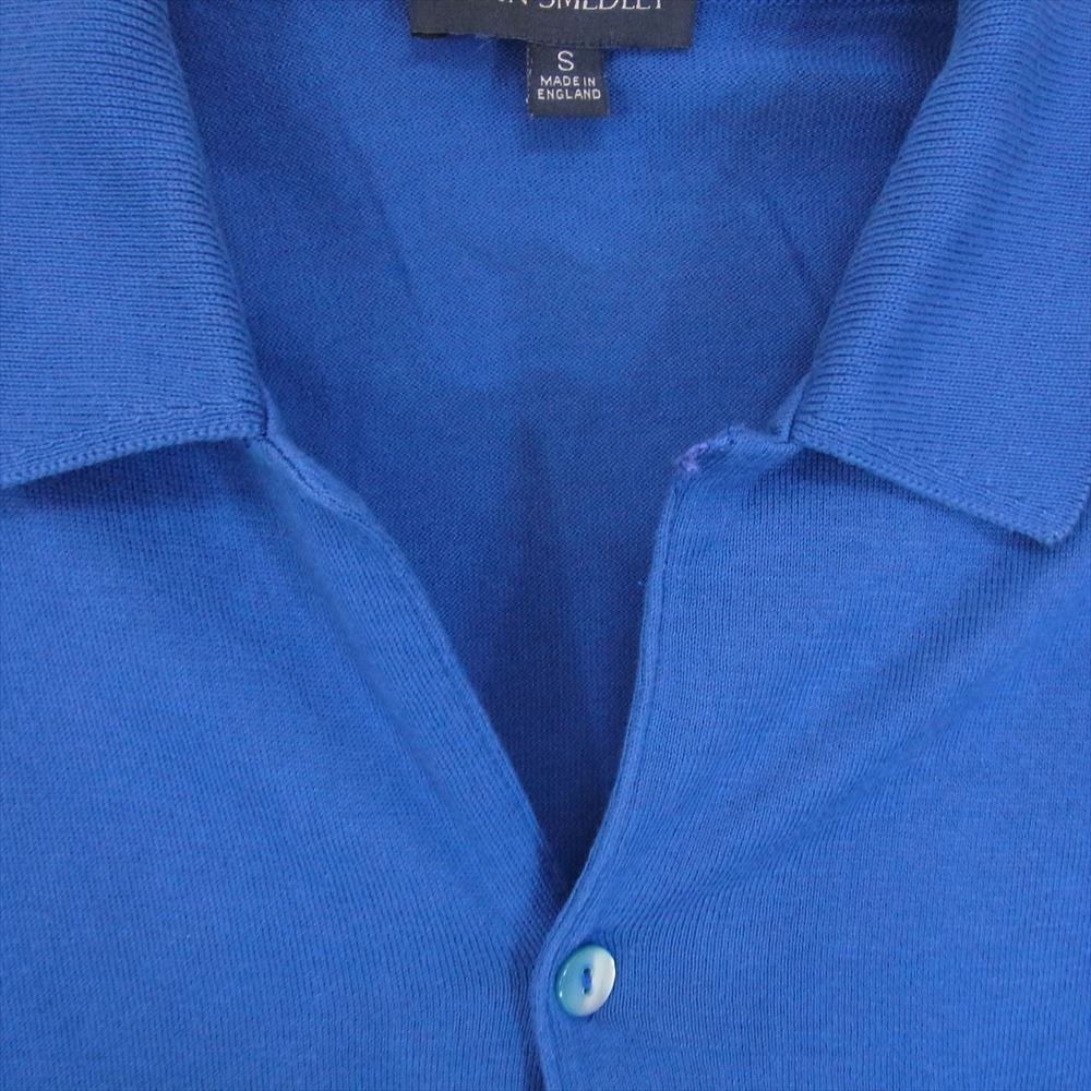 JOHN SMEDLEY ジョンスメドレー オープンカラー ニット 半袖 シャツ ブルー系 S【中古】