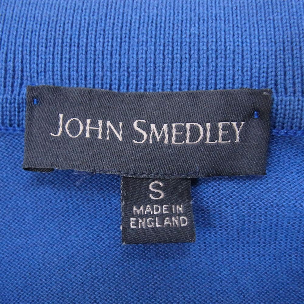 JOHN SMEDLEY ジョンスメドレー オープンカラー ニット 半袖 シャツ ブルー系 S【中古】