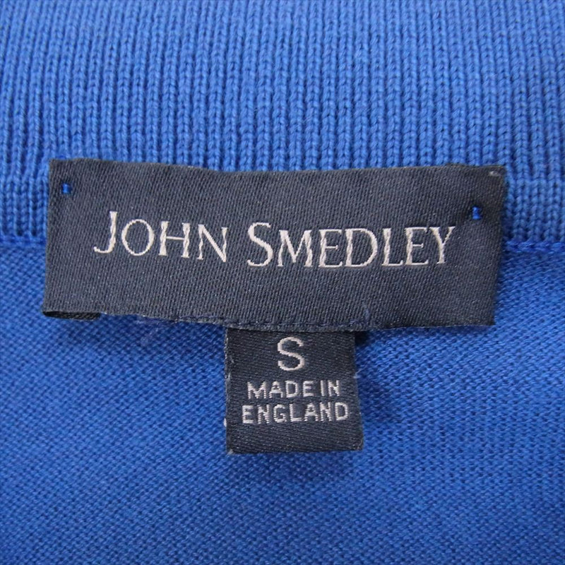 JOHN SMEDLEY ジョンスメドレー オープンカラー ニット 半袖 シャツ ブルー系 S【中古】
